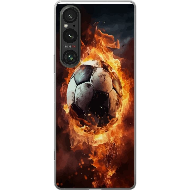 Kännykkäkuori Sony Xperia 1 V-laitteelle, jossa on Jalkapallo kuvio ryhmässä ÄLYPUHELIMET JA TABLETIT / Puhelimen suojakotelo / Sony @ TP E-commerce Nordic AB (A61328)