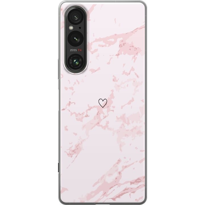 Kännykkäkuori Sony Xperia 1 V-laitteelle, jossa on Roosa Sydän kuvio ryhmässä ÄLYPUHELIMET JA TABLETIT / Puhelimen suojakotelo / Sony @ TP E-commerce Nordic AB (A61330)