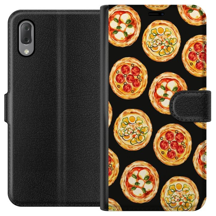 Lompakkokotelo Sony Xperia L3-laitteelle, jossa on Pizza kuvio ryhmässä ÄLYPUHELIMET JA TABLETIT / Puhelimen suojakotelo / Sony @ TP E-commerce Nordic AB (A61617)