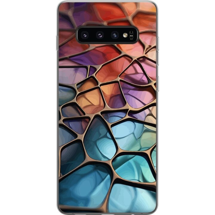 Kännykkäkuori Samsung Galaxy S10-laitteelle, jossa on Metallikuviointi kuvio ryhmässä ÄLYPUHELIMET JA TABLETIT / Puhelimen suojakotelo / Samsung @ TP E-commerce Nordic AB (A61857)