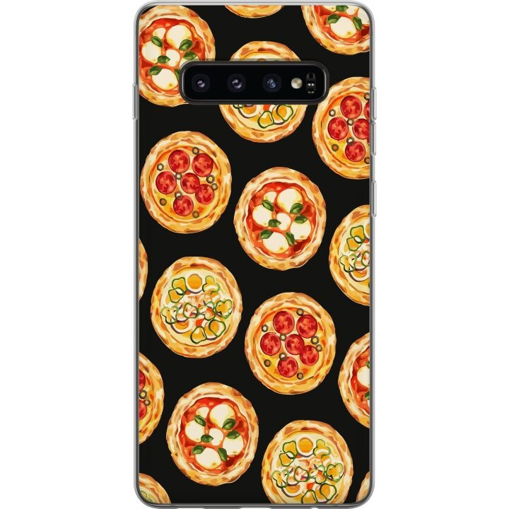 Kännykkäkuori Samsung Galaxy S10-laitteelle, jossa on Pizza kuvio ryhmässä ÄLYPUHELIMET JA TABLETIT / Puhelimen suojakotelo / Samsung @ TP E-commerce Nordic AB (A61860)