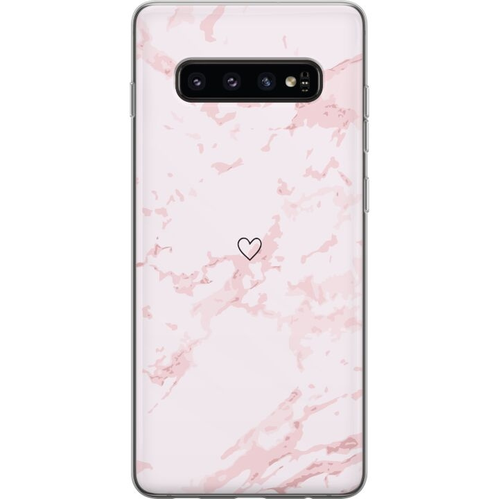 Kännykkäkuori Samsung Galaxy S10-laitteelle, jossa on Roosa Sydän kuvio ryhmässä ÄLYPUHELIMET JA TABLETIT / Puhelimen suojakotelo / Samsung @ TP E-commerce Nordic AB (A61870)