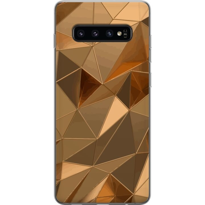 Kännykkäkuori Samsung Galaxy S10-laitteelle, jossa on 3D Kulta kuvio ryhmässä ÄLYPUHELIMET JA TABLETIT / Puhelimen suojakotelo / Samsung @ TP E-commerce Nordic AB (A61871)