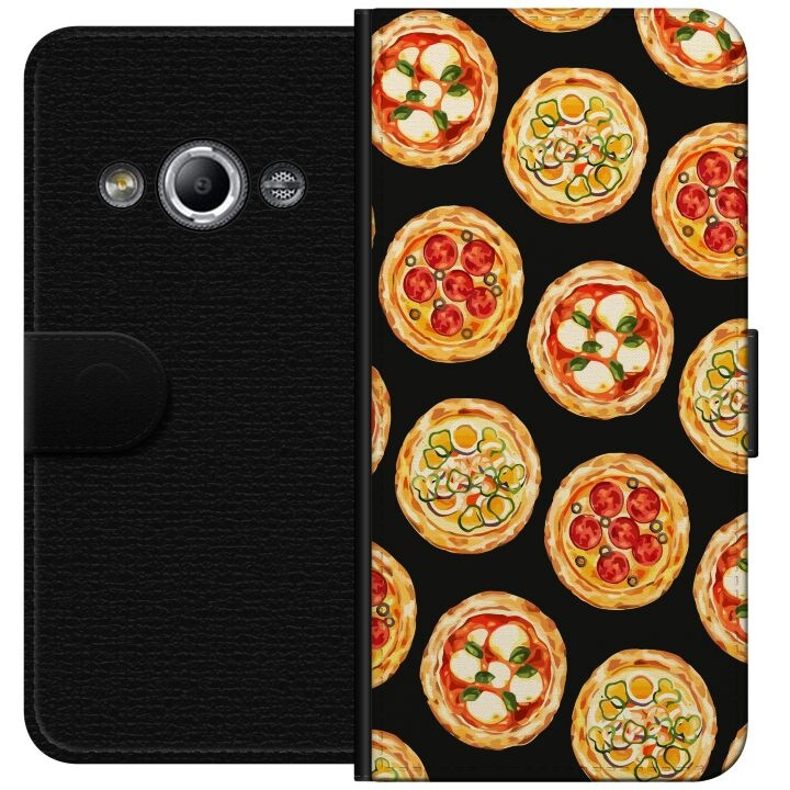 Lompakkokotelo Samsung Galaxy Xcover 3-laitteelle, jossa on Pizza kuvio ryhmässä ÄLYPUHELIMET JA TABLETIT / Puhelimen suojakotelo / Samsung @ TP E-commerce Nordic AB (A63345)