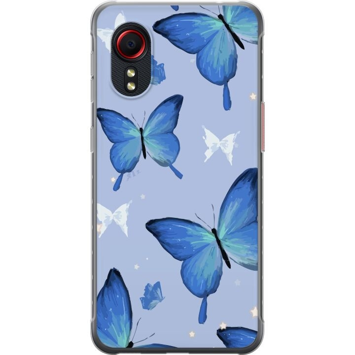 Kännykkäkuori Samsung Galaxy Xcover 5-laitteelle, jossa on Sinisiä perhosia kuvio ryhmässä ÄLYPUHELIMET JA TABLETIT / Puhelimen suojakotelo / Samsung @ TP E-commerce Nordic AB (A63456)