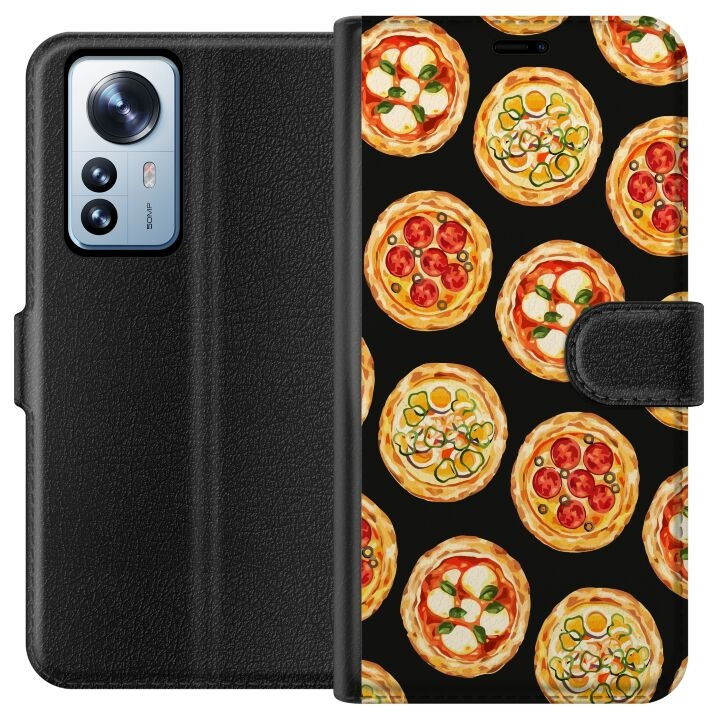 Lompakkokotelo Xiaomi 12 Pro-laitteelle, jossa on Pizza kuvio ryhmässä ÄLYPUHELIMET JA TABLETIT / Puhelimen suojakotelo / Xiaomi @ TP E-commerce Nordic AB (A63912)