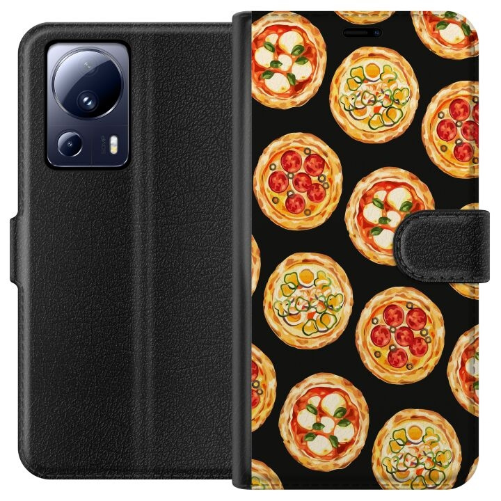 Lompakkokotelo Xiaomi 13 Lite-laitteelle, jossa on Pizza kuvio ryhmässä ÄLYPUHELIMET JA TABLETIT / Puhelimen suojakotelo / Xiaomi @ TP E-commerce Nordic AB (A64128)