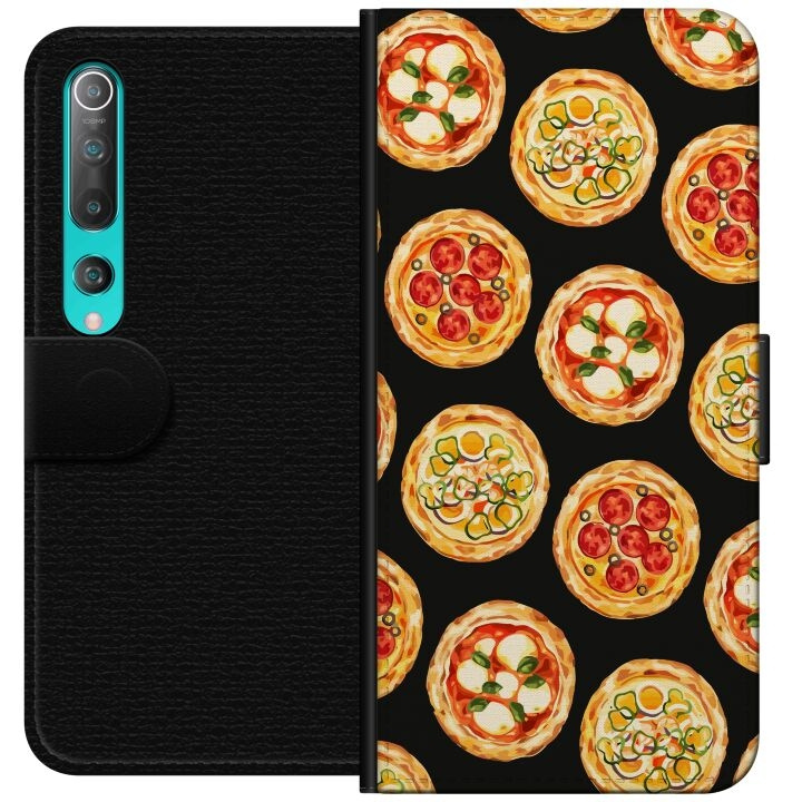 Lompakkokotelo Xiaomi Mi 10 5G-laitteelle, jossa on Pizza kuvio ryhmässä ÄLYPUHELIMET JA TABLETIT / Puhelimen suojakotelo / Xiaomi @ TP E-commerce Nordic AB (A64452)