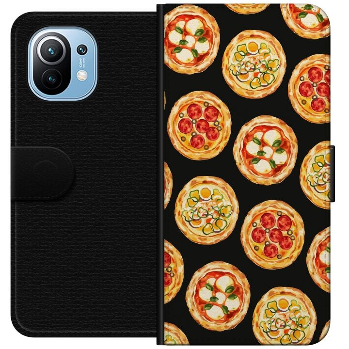 Lompakkokotelo Xiaomi Mi 11-laitteelle, jossa on Pizza kuvio ryhmässä ÄLYPUHELIMET JA TABLETIT / Puhelimen suojakotelo / Xiaomi @ TP E-commerce Nordic AB (A64749)