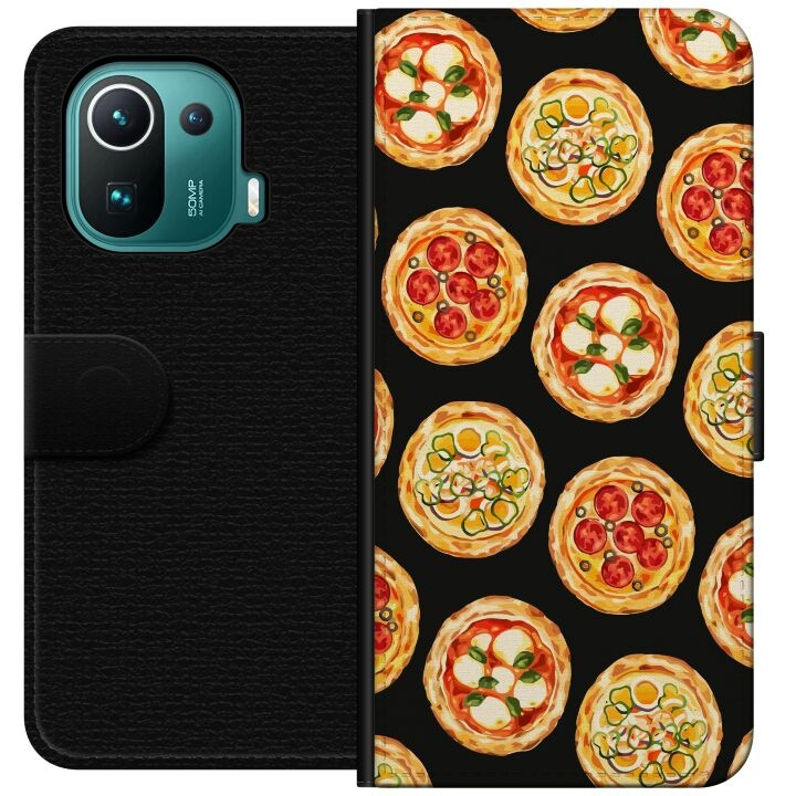 Lompakkokotelo Xiaomi Mi 11 Pro-laitteelle, jossa on Pizza kuvio ryhmässä ÄLYPUHELIMET JA TABLETIT / Puhelimen suojakotelo / Xiaomi @ TP E-commerce Nordic AB (A64911)