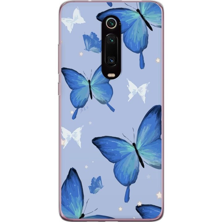 Kännykkäkuori Xiaomi Mi 9T Pro -laitteelle, jossa on Sinisiä perhosia kuvio ryhmässä ÄLYPUHELIMET JA TABLETIT / Puhelimen suojakotelo / Xiaomi @ TP E-commerce Nordic AB (A65022)