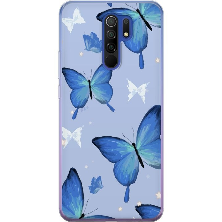 Kännykkäkuori Xiaomi Redmi 9-laitteelle, jossa on Sinisiä perhosia kuvio ryhmässä ÄLYPUHELIMET JA TABLETIT / Puhelimen suojakotelo / Xiaomi @ TP E-commerce Nordic AB (A65670)