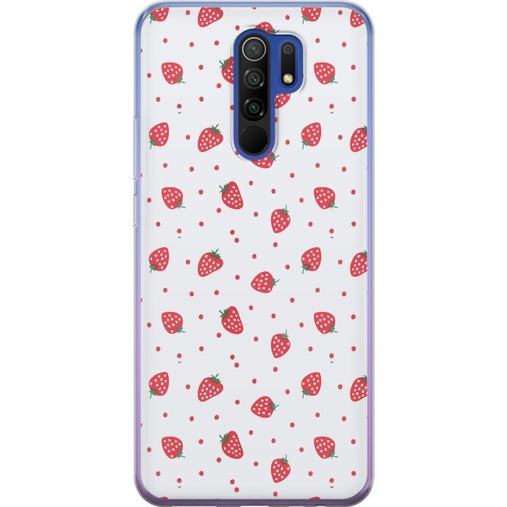 Kännykkäkuori Xiaomi Redmi 9-laitteelle, jossa on Mansikat kuvio ryhmässä ÄLYPUHELIMET JA TABLETIT / Puhelimen suojakotelo / Xiaomi @ TP E-commerce Nordic AB (A65671)