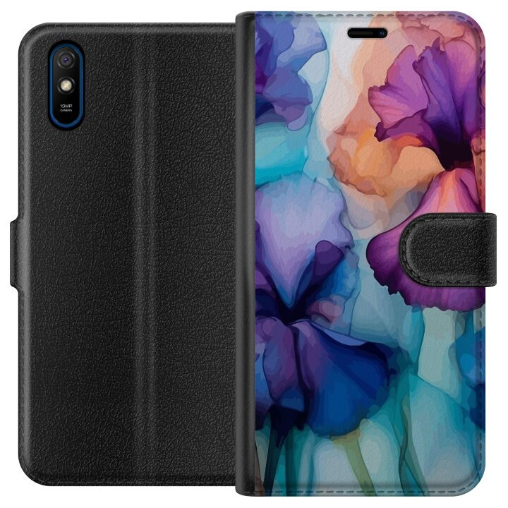 Lompakkokotelo Xiaomi Redmi 9A-laitteelle, jossa on Maagiset kukat kuvio ryhmässä ÄLYPUHELIMET JA TABLETIT / Puhelimen suojakotelo / Xiaomi @ TP E-commerce Nordic AB (A65684)