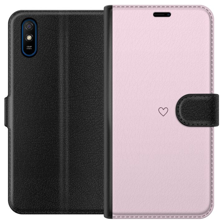 Lompakkokotelo Xiaomi Redmi 9A-laitteelle, jossa on Sydän kuvio ryhmässä ÄLYPUHELIMET JA TABLETIT / Puhelimen suojakotelo / Xiaomi @ TP E-commerce Nordic AB (A65700)