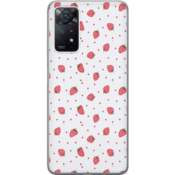 Kännykkäkuori Xiaomi Redmi Note 11 Pro-laitteelle, jossa on Mansikat kuvio ryhmässä ÄLYPUHELIMET JA TABLETIT / Puhelimen suojakotelo / Xiaomi @ TP E-commerce Nordic AB (A66130)