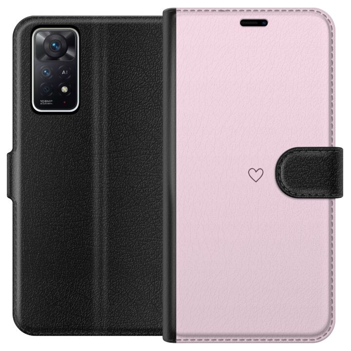 Lompakkokotelo Xiaomi Redmi Note 11 Pro 5G-laitteelle, jossa on Sydän kuvio ryhmässä ÄLYPUHELIMET JA TABLETIT / Puhelimen suojakotelo / Xiaomi @ TP E-commerce Nordic AB (A66159)