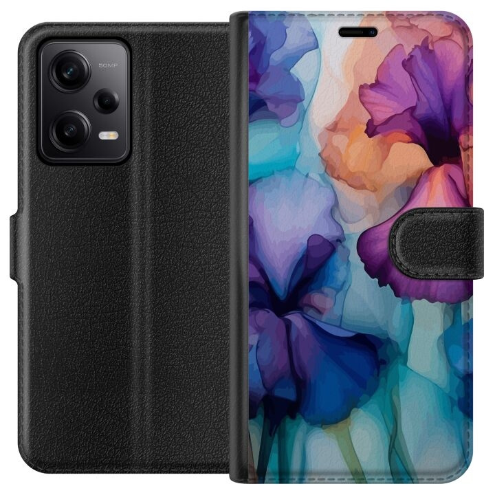 Lompakkokotelo Xiaomi Redmi Note 12 Pro-laitteelle, jossa on Maagiset kukat kuvio ryhmässä ÄLYPUHELIMET JA TABLETIT / Puhelimen suojakotelo / Xiaomi @ TP E-commerce Nordic AB (A66278)