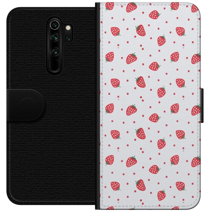 Lompakkokotelo Xiaomi Redmi Note 8 Pro -laitteelle, jossa on Mansikat kuvio ryhmässä ÄLYPUHELIMET JA TABLETIT / Puhelimen suojakotelo / Xiaomi @ TP E-commerce Nordic AB (A66508)