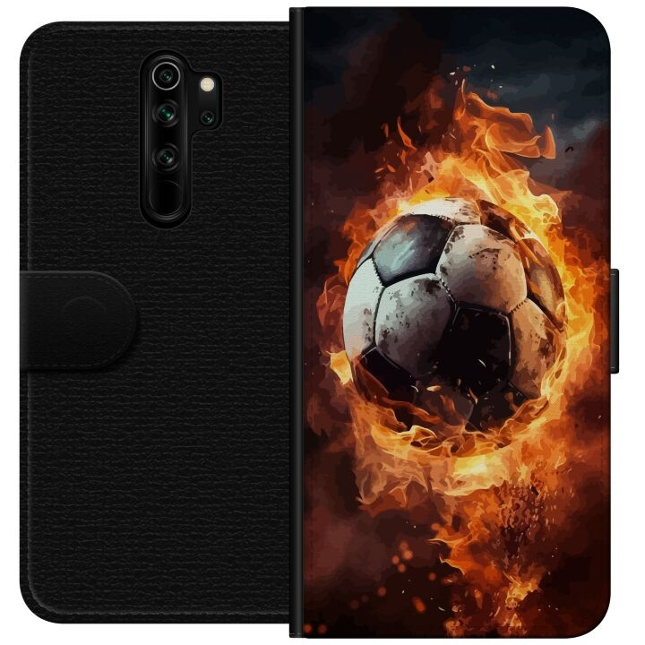 Lompakkokotelo Xiaomi Redmi Note 8 Pro -laitteelle, jossa on Jalkapallo kuvio ryhmässä ÄLYPUHELIMET JA TABLETIT / Puhelimen suojakotelo / Xiaomi @ TP E-commerce Nordic AB (A66512)