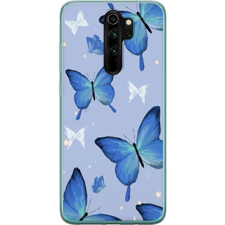 Kännykkäkuori Xiaomi Redmi Note 8 Pro -laitteelle, jossa on Sinisiä perhosia kuvio ryhmässä ÄLYPUHELIMET JA TABLETIT / Puhelimen suojakotelo / Xiaomi @ TP E-commerce Nordic AB (A66534)