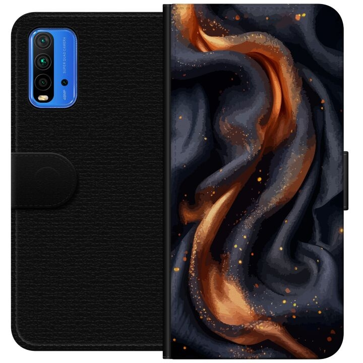 Lompakkokotelo Xiaomi Redmi Note 9 4G-laitteelle, jossa on Tulinen silkki kuvio ryhmässä ÄLYPUHELIMET JA TABLETIT / Puhelimen suojakotelo / Xiaomi @ TP E-commerce Nordic AB (A66600)