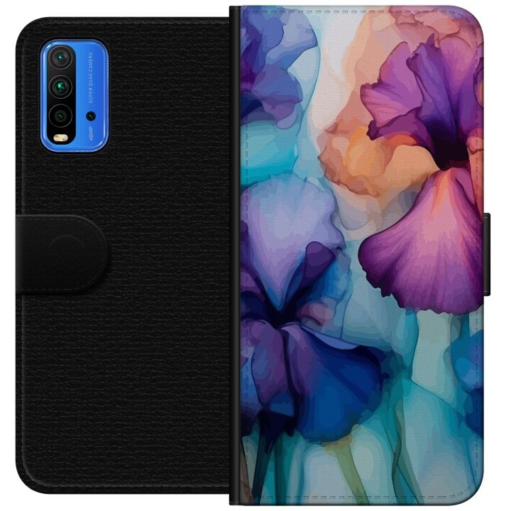 Lompakkokotelo Xiaomi Redmi Note 9 4G-laitteelle, jossa on Maagiset kukat kuvio ryhmässä ÄLYPUHELIMET JA TABLETIT / Puhelimen suojakotelo / Xiaomi @ TP E-commerce Nordic AB (A66602)