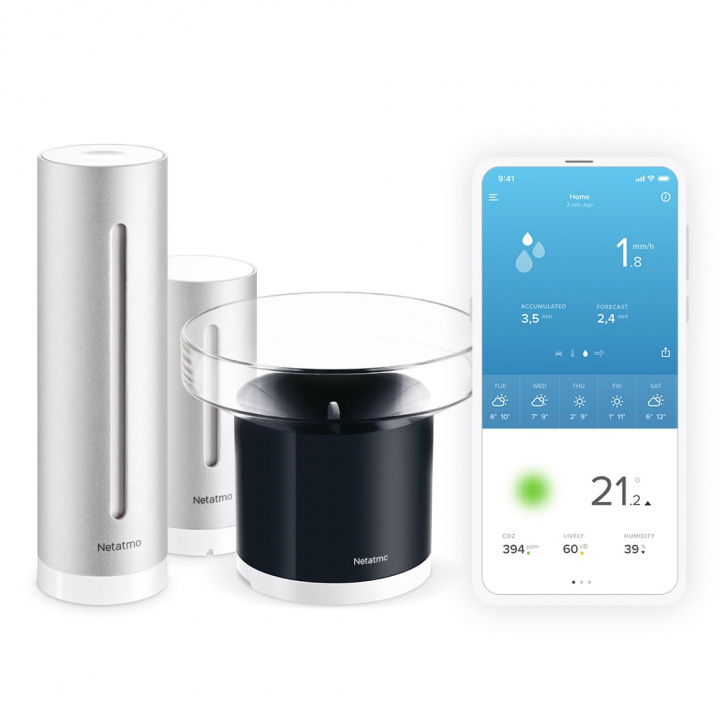 Netatmo Smart Väderstation + Regnmätare Paket ryhmässä KOTI, TALOUS JA PUUTARHA / Älykodit / Älykodin järjestelmät @ TP E-commerce Nordic AB (A66845)