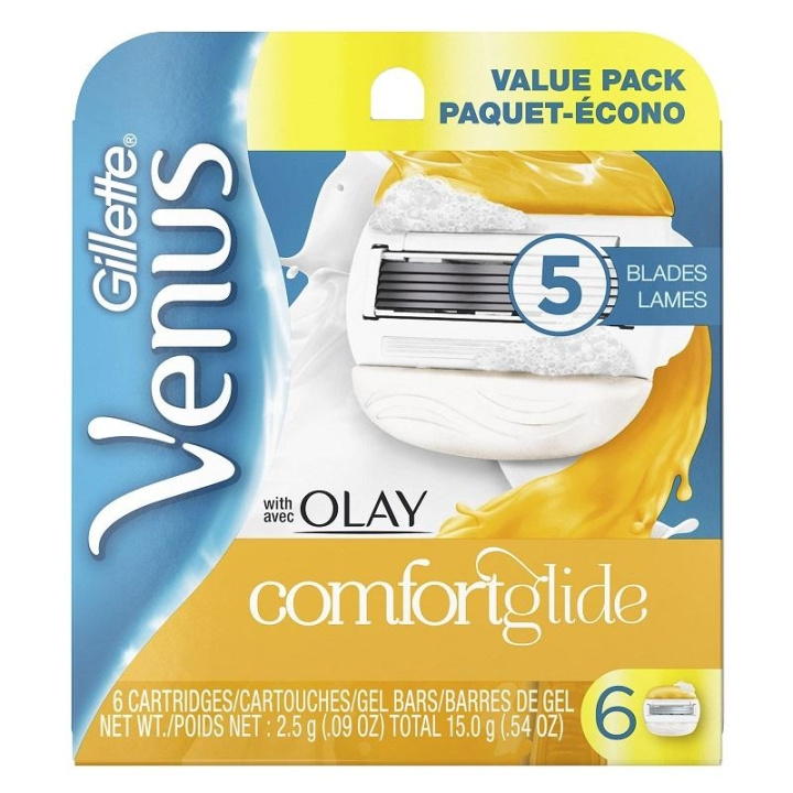 Gillette Venus with OLAY Comfortglide Blades 6-pack ryhmässä KAUNEUS JA TERVEYS / Hiukset &Stailaus / Sheivaus ja trimmaus / Partahöylät & Tarvikkeet @ TP E-commerce Nordic AB (C00494)