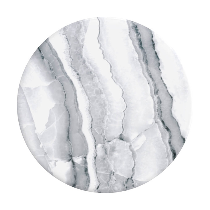 POPSOCKETS Basic Grip White Granite ryhmässä ÄLYPUHELIMET JA TABLETIT / Muut tarvikkeet / Popsockets @ TP E-commerce Nordic AB (C08446)