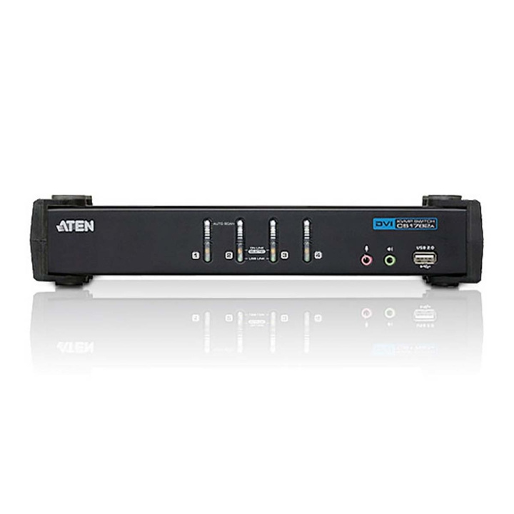 Aten CS1764A 4-Väylä KVM Switch Musta ryhmässä TIETOKOONET & TARVIKKEET / Verkko / Kytkimet @ TP E-commerce Nordic AB (C11562)