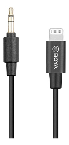 BOYA BY-K1 3.5mm TRS (Male) to Lightning (Male) Audio Adapter, 0.2m, b ryhmässä ÄLYPUHELIMET JA TABLETIT / Laturit & Kaapelit / Kaapelit / Lightning kaapelit @ TP E-commerce Nordic AB (C13950)