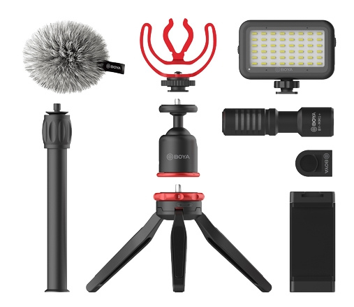 BOYA Vlogging Kit 2 ryhmässä KODINELEKTRONIIKKA / Ääni & Kuva / Kädessä pidettävät mikrofonit @ TP E-commerce Nordic AB (C13964)