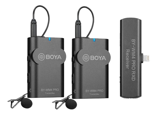 BOYA BY-WM4 Pro-K4, wireless microphone system iOS devices 2.4GHz ryhmässä KODINELEKTRONIIKKA / Ääni & Kuva / Kädessä pidettävät mikrofonit @ TP E-commerce Nordic AB (C13967)