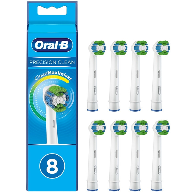 Oral B Borsthuvud Precision Clean 8st ryhmässä KAUNEUS JA TERVEYS / Suunhoito / Sähköhammasharjat Tarvikkeet @ TP E-commerce Nordic AB (C14120)