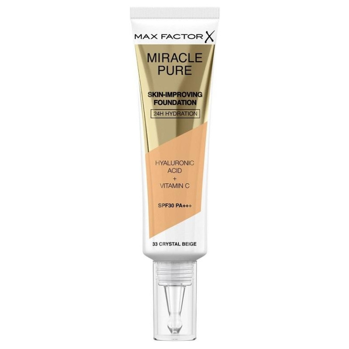 Max Factor Miracle Pure Skin-Improving Foundation 33 Crystal Beige 30ml ryhmässä KAUNEUS JA TERVEYS / Meikit / Meikit Kasvot / Meikkivoide @ TP E-commerce Nordic AB (C15018)