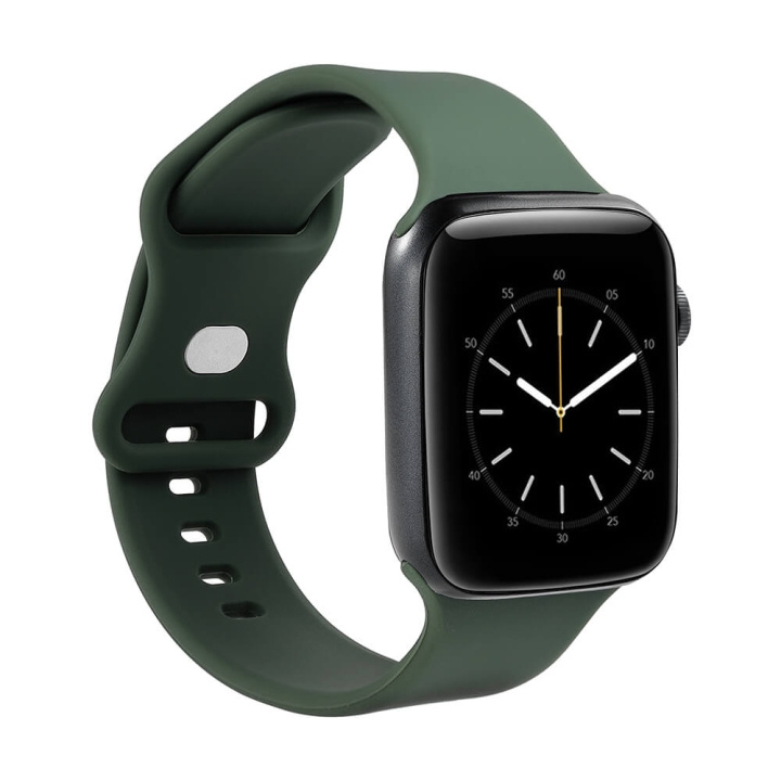 GEAR Watchband Silicone OLIVE GREEN Apple Watch 38/40/41 ryhmässä URHEILU, VAPAA-AIKA JA HARRASTUS / Urheilu- ja sykekellot / Tarvikkeet @ TP E-commerce Nordic AB (C15822)