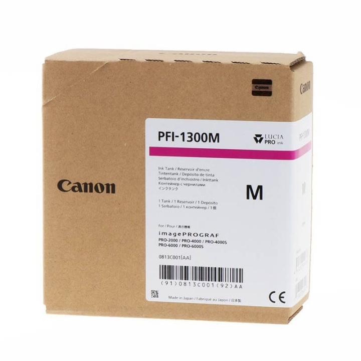 Canon Musteet 0813C001 PFI-1300 Magenta ryhmässä TIETOKOONET & TARVIKKEET / Tulostimet & Tarvikkeet / Musteet ja väriaineet / Mustepatruunat / Canon @ TP E-commerce Nordic AB (C15915)