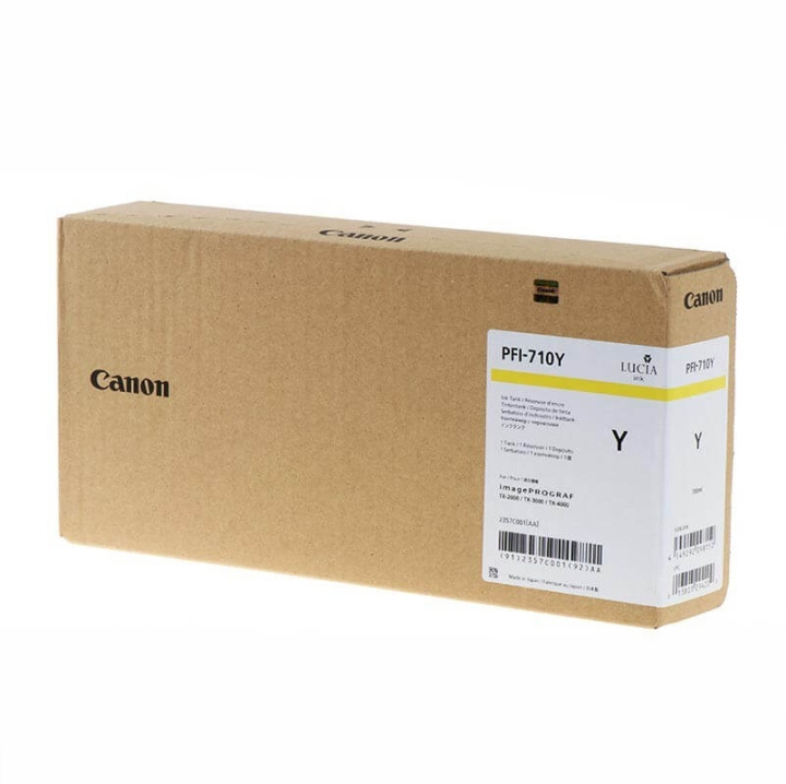 Canon Musteet 2357C001 PFI-710 Keltainen ryhmässä TIETOKOONET & TARVIKKEET / Tulostimet & Tarvikkeet / Musteet ja väriaineet / Mustepatruunat / Canon @ TP E-commerce Nordic AB (C16018)