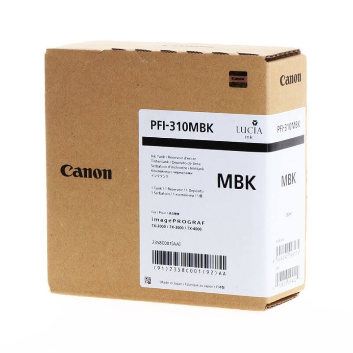 Canon Musteet 2358C001 PFI-310 Mattamusta ryhmässä TIETOKOONET & TARVIKKEET / Tulostimet & Tarvikkeet / Musteet ja väriaineet / Mustepatruunat / Canon @ TP E-commerce Nordic AB (C16019)