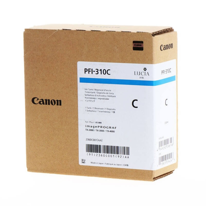 Canon Musteet 2360C001 PFI-310 Cyan ryhmässä TIETOKOONET & TARVIKKEET / Tulostimet & Tarvikkeet / Musteet ja väriaineet / Mustepatruunat / Canon @ TP E-commerce Nordic AB (C16021)