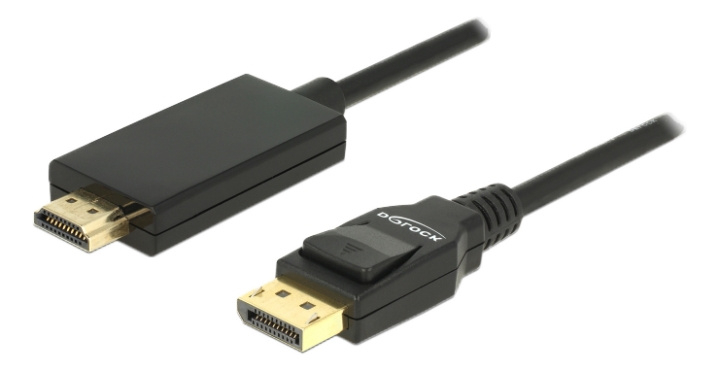 Cable Displayport 1.2 male > High Speed HDMI-A male passive 4K 1 m bla ryhmässä TIETOKOONET & TARVIKKEET / Kaapelit & Sovittimet / DisplayPort / Kaapelit @ TP E-commerce Nordic AB (C17490)