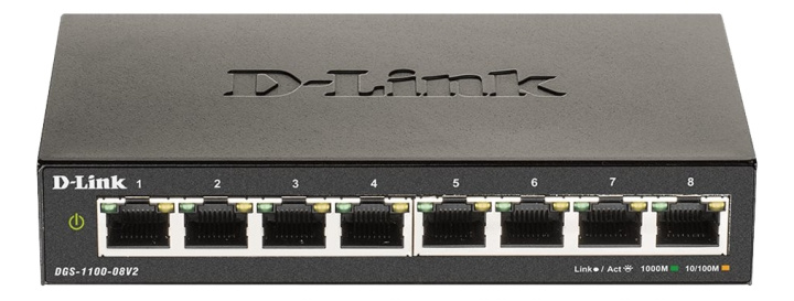 D-Link 8-Port Gigabit Smart Managed Switch, Fanless ryhmässä TIETOKOONET & TARVIKKEET / Verkko / Kytkimet @ TP E-commerce Nordic AB (C17784)