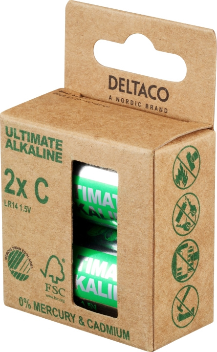 DELTACO Ultimate Alkaline C-batteri, 2-pack ryhmässä KODINELEKTRONIIKKA / Paristot & Laturit / Akut / Muut @ TP E-commerce Nordic AB (C18279)