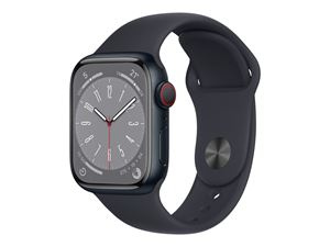 Apple Watch Ser 8 GPS+Cell 41mm Midnight Alu Case Midnight Sport B ryhmässä URHEILU, VAPAA-AIKA JA HARRASTUS / Urheilu- ja sykekellot / Älykellot @ TP E-commerce Nordic AB (C21353)