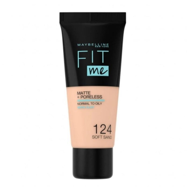 Maybelline Fit Me Matte + Poreless Foundation - 124 Soft Sand ryhmässä KAUNEUS JA TERVEYS / Meikit / Meikit Kasvot / Meikkivoide @ TP E-commerce Nordic AB (C22854)