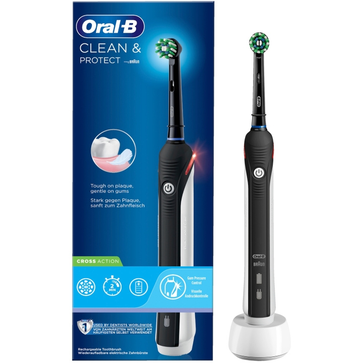 Oral B Eltandborste Clean & Protect Pro 2 - Black ryhmässä KAUNEUS JA TERVEYS / Suunhoito / Sähköhammasharjat @ TP E-commerce Nordic AB (C25263)