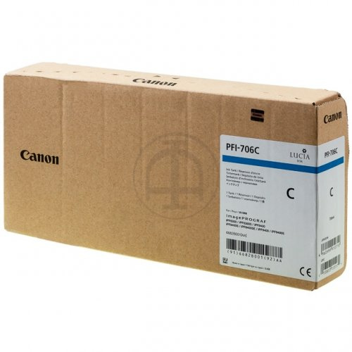 CANON Ink 6682B001 PFI-706 Cyan ryhmässä TIETOKOONET & TARVIKKEET / Tulostimet & Tarvikkeet / Musteet ja väriaineet / Toner / Canon @ TP E-commerce Nordic AB (C26362)