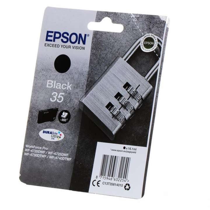 EPSON Musteet C13T35914010 35XL Musta Padlock ryhmässä TIETOKOONET & TARVIKKEET / Tulostimet & Tarvikkeet / Musteet ja väriaineet / Mustepatruunat / Epson @ TP E-commerce Nordic AB (C26837)