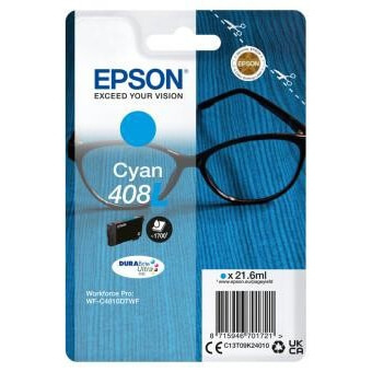 EPSON Ink C13T09K24010 408L Cyan Glasses ryhmässä TIETOKOONET & TARVIKKEET / Tulostimet & Tarvikkeet / Musteet ja väriaineet / Mustepatruunat / Epson @ TP E-commerce Nordic AB (C26902)